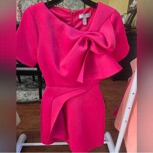 ASOS Hot Pink Dress w/ Oversized Bow | Size 2